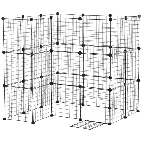 Pawhut Metal Mesh Small Animal House Kennel Crate Fence Pet Pen